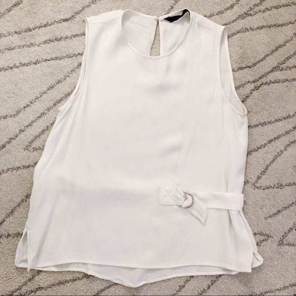 Zara White Tie Blouse - Picture 2 of 5